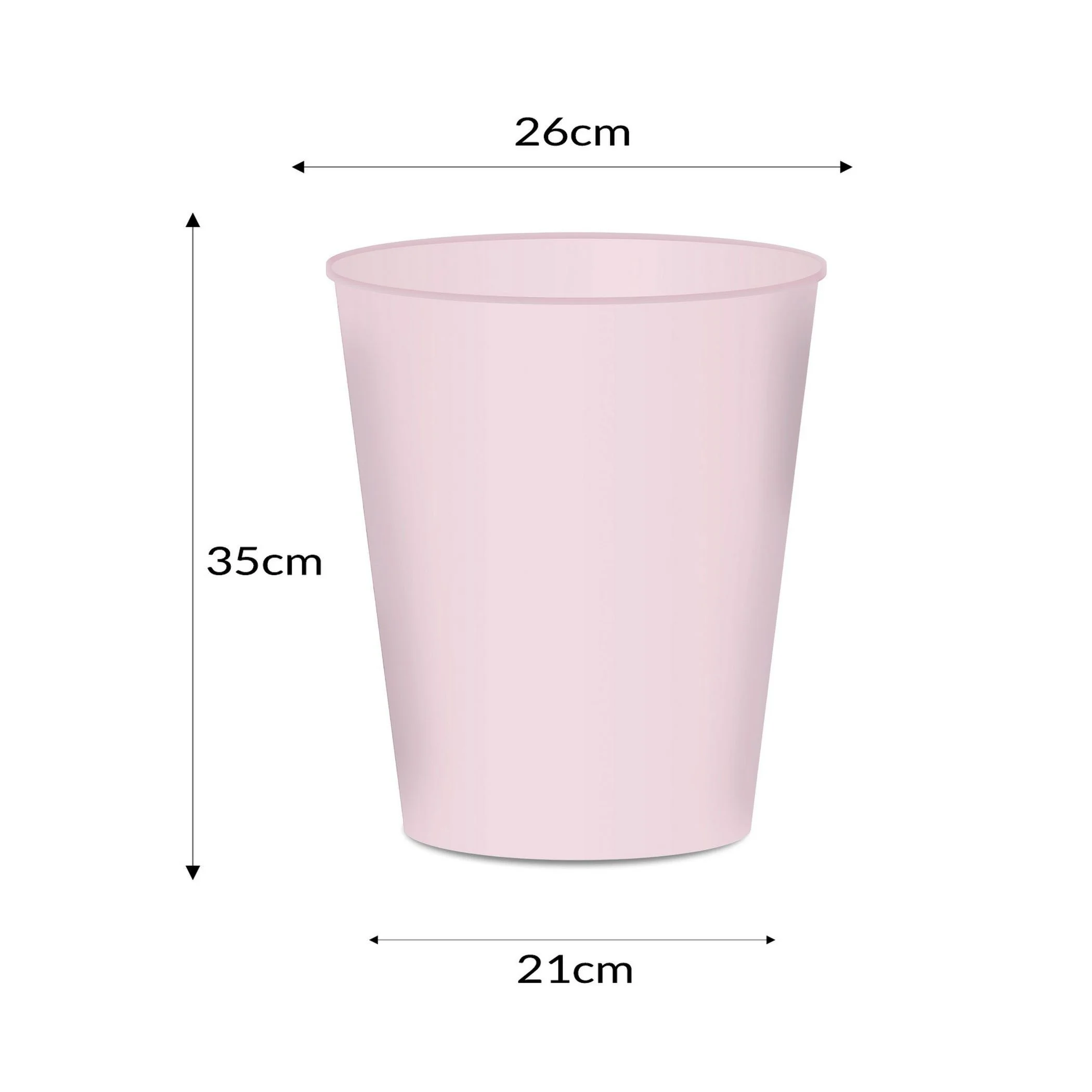 ITENGA Papierkorb 15 Liter BOC rosa einfarbig
