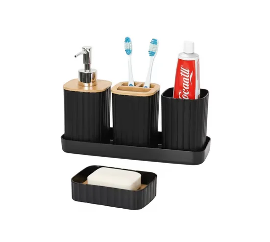 Badaccessoire-Set Badezimmer-Set 5-tlg – Modernes Zubehör für Bad & Gäste-WC