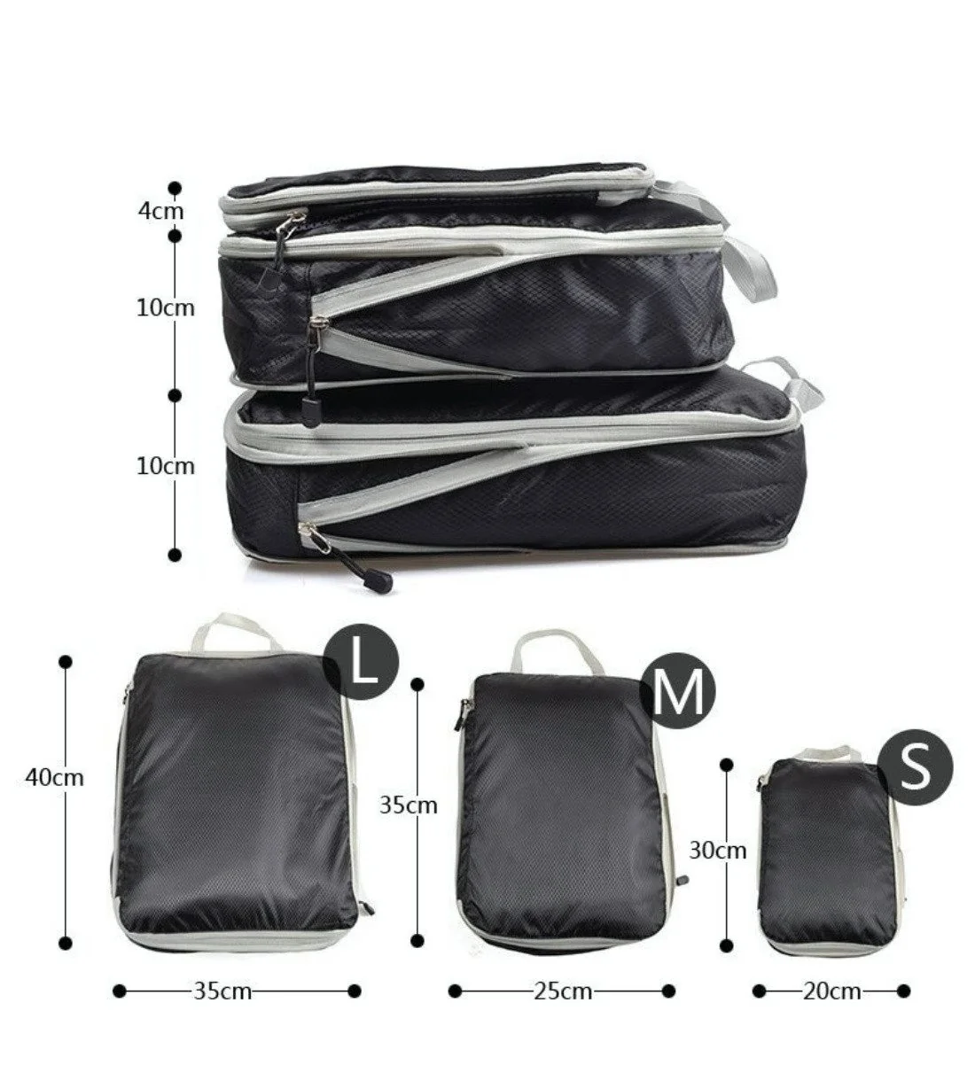 HOYOLEE HANDELS GMBH Aufbewahrungsbox Wasserdichte Nylon-Kleideraufbewahrungstasche, dreiteiliges Reiseset