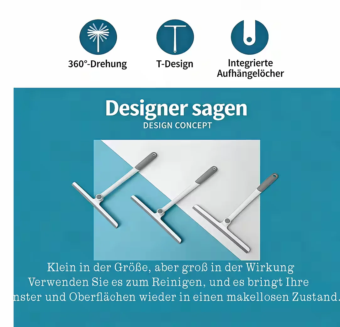 JUMPEAK Duschabzieher weiß Fensterabzieher Profi Fensterwischer